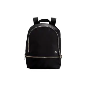Lululemon City Adventurer 11L Mini Backpack for Women – Casual Solid Zip Closure Polyester Bag with Silver Buckle, Black
