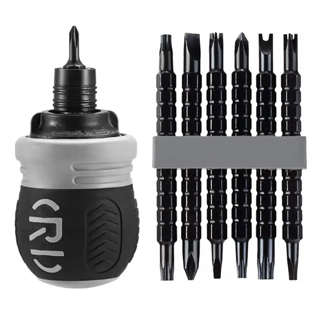 Short Ratchet Screwdriver CR-V Hardened Hard Dual-Purpose Screwdriver Head Telescopic Dual-Purpose Screwdriver Cross Slotted Screwdriver Head Screwdriver Powerful Magnetic Multi-Function