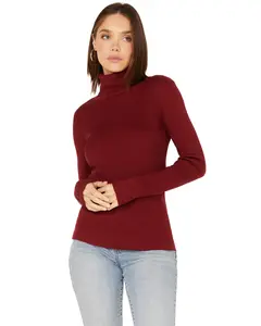 Cleo + Wolf Women's Women'S Ribbed Turtleneck Sweater - Clho22sw41-Rby