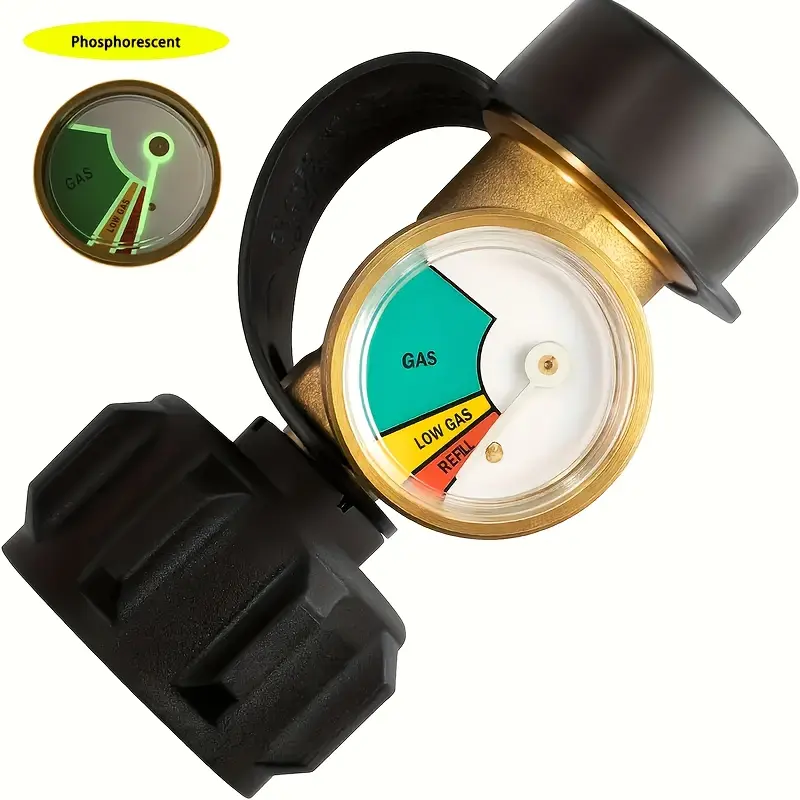 Accurate Propane Tank Gauge Level Indicator Leak Detector - Type 1 Connection, 1 Pack, Monitoring Tool for 5lb-40lb Tanks, Universal for BBQ Gas Grills (Home Supplies)