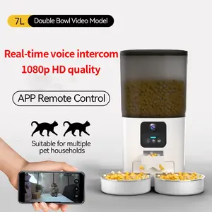 PAPIFEED Cat Double Bowl Smart Automatic Feeder Cat Food Dog Food Pet Food Dispenser 7L Large Capacity Connect Wifi Timer Dosing PAPIFEED PAPIFEED PAPIFEED