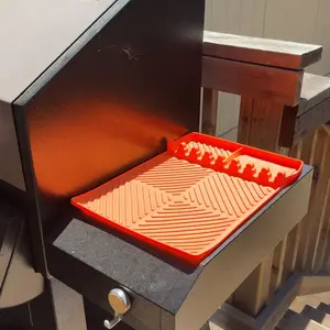 Silicone Griddle Tools Mat, 1 Count Waterproof & Oil-proof Spatula Drain Pad, Travel Accessories, Multifunctional Side Shelf Mat for Kitchen Cooking Counter