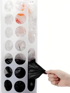1 pack Plastic Bag Holder for Grocery Bags，Large Capacity Plastic Bag Dispenser, Multiple Grocery Bag Storage Organizer, Wall Mount Kitchen Trash Bag Holder(White,)
