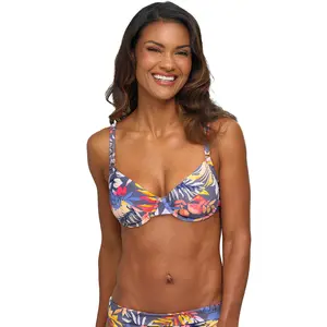 LASCANA Women's Tropical Print Underwire Bikini Top