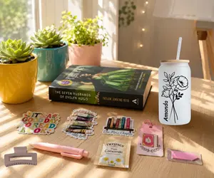 Date With A Personalized Birth Month Glass Tumbler, Personalized Birth Month Tumbler Gift Set, Personalized  Date With Book Box!!
