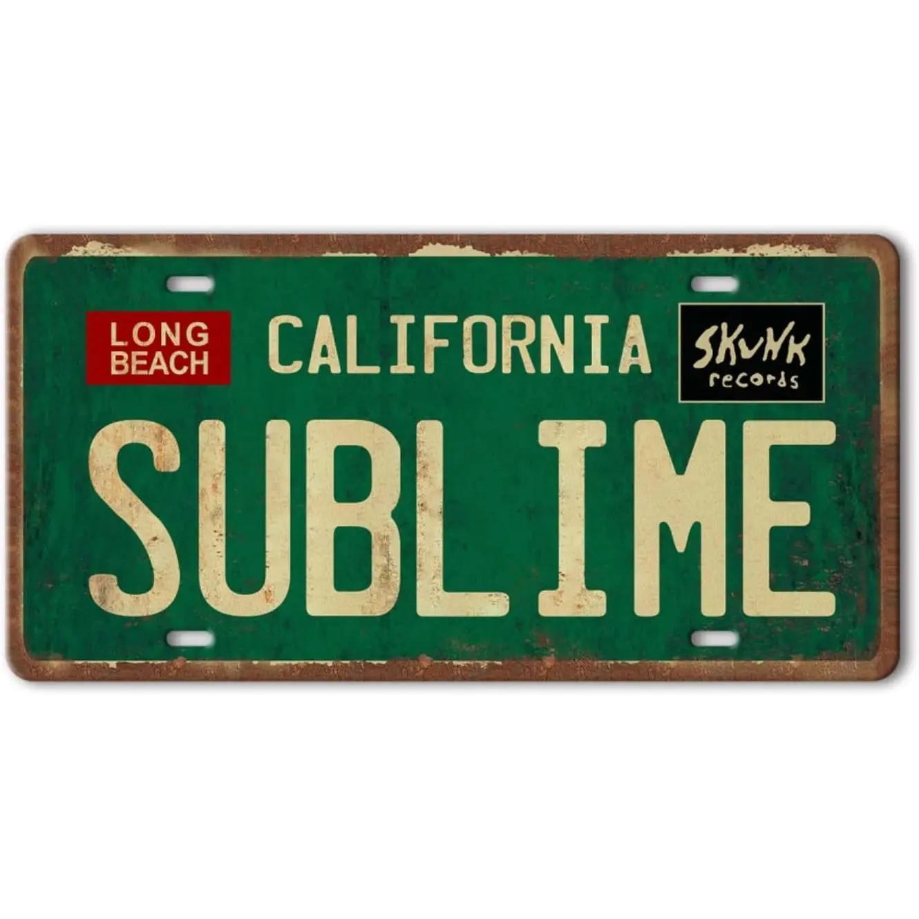 Vintage Metal Tin Sign Long Beach California Sublime Poster Grunge Hippie Room Decor Rock Band Posters Sublime Tapestry Funny Street Signs For Bedroom Wall Aesthetic 90s Bathroom Sign 12 X 8 Inch Hanging Decoration Decorative Iron