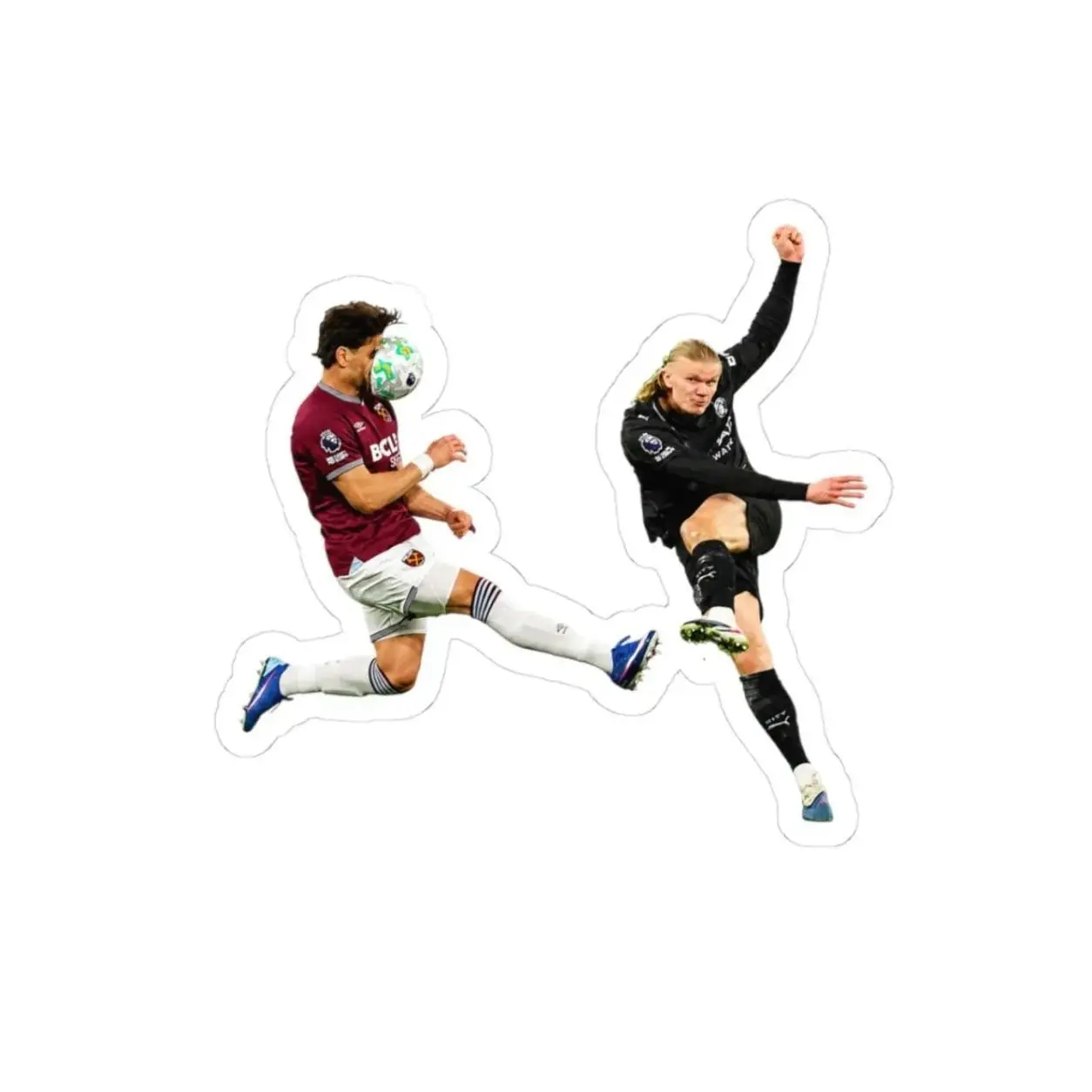 Erling Haaland kicking ball into face Kiss-Cut Stickers | Football Match Decal
