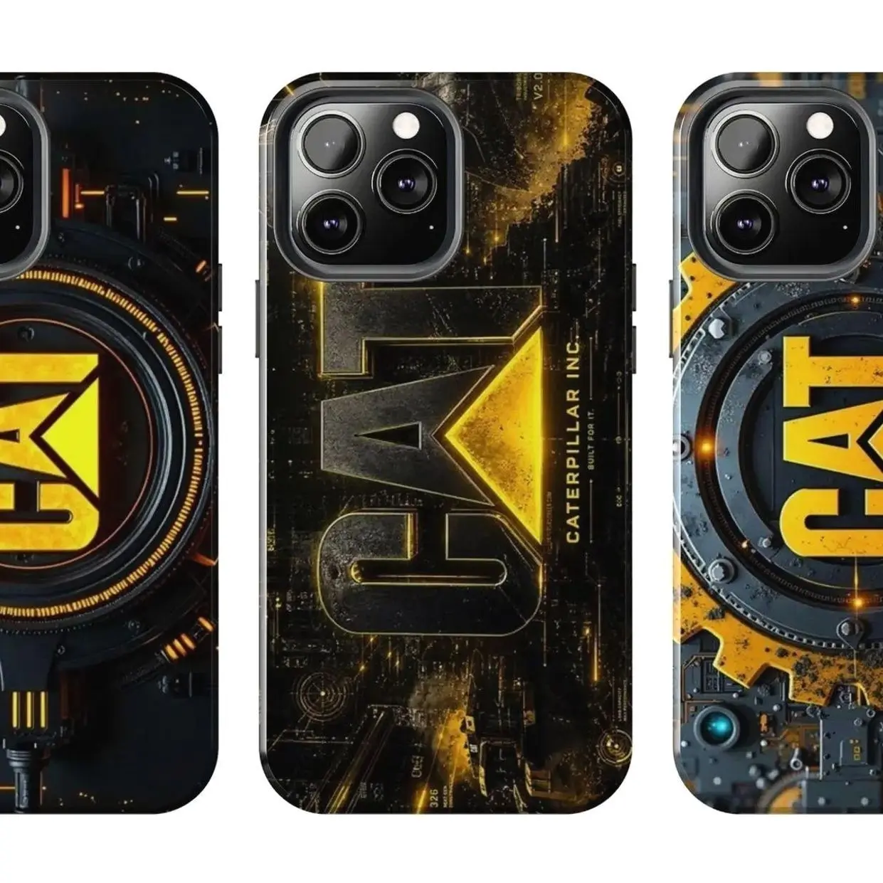 Caterpillar Phone Case - Heavy Machinery Diesel Power Case Compatible with iPhone 17, 16, 15, 14, 13, 12, 11, 8, SE, XR, X, XS Max, Pro, Plus