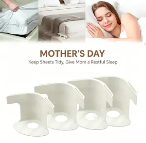 Comfortable sleep,Lock Bed Sheet Holders for Corners, Fitted for All Mattress Sizes Bedsheet Clip 4 Pack Non-Slip Sheet Holder with Lock Strips, Invisible and Beautiful, Keep Sheets Firm & Tight