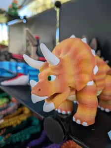 3D Printed Articulated Triceratops Collectible | Multicolor Gradient Dinosaur Figure | Medium or Large