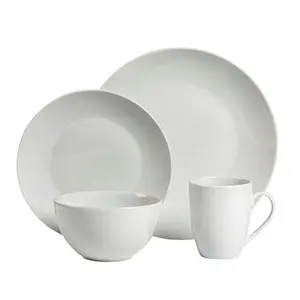 Tabletops Gallery Adams White 16-Piece Dinnerware Set - Service for 4