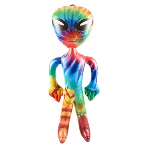 36" Tie Dye Space Alien Inflate - Inflatable 3 Feet Blow Up Prop UFO Balloon Inflate Child Play Toy