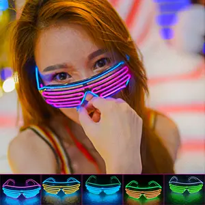 Internet-Famous Glasses Led Goggles Voice-Controlled Hipster Blinds Fashion Luminescent Light Holiday Layout Atmosphere Props