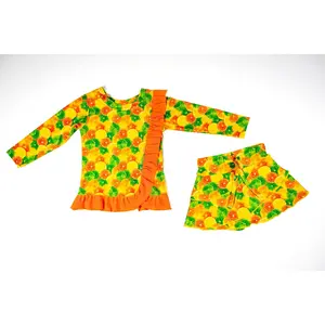 Swim Skort and Ruffle Rash-guard Set