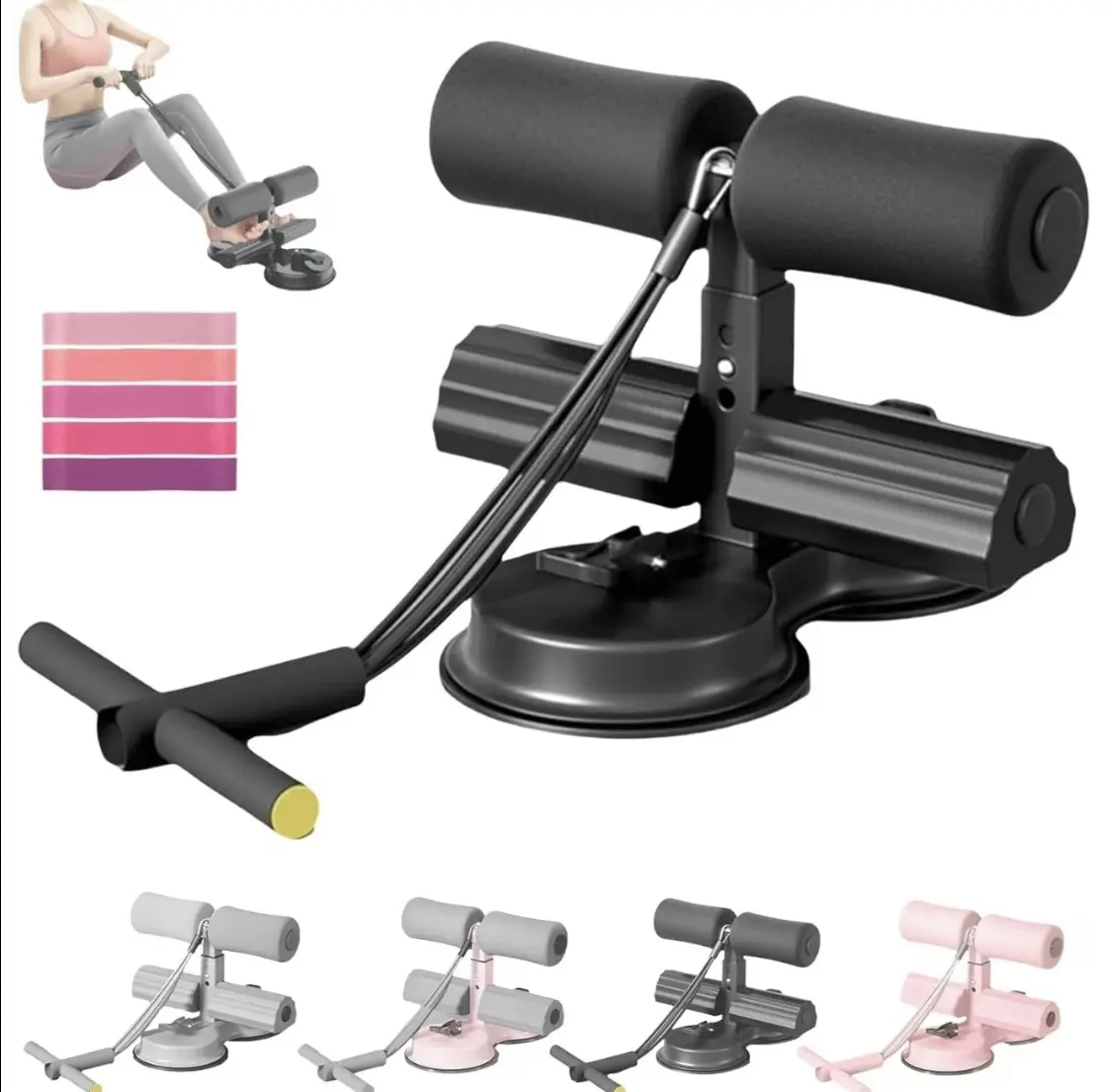 Ab Training Auxiliary Device, Portable Adjustable Sit up Exercise Equipment, Dual Suction Cup Core Exercise Ab Machine, Abdominal Muscles Full Body Training for Abs Home Gym Exercise