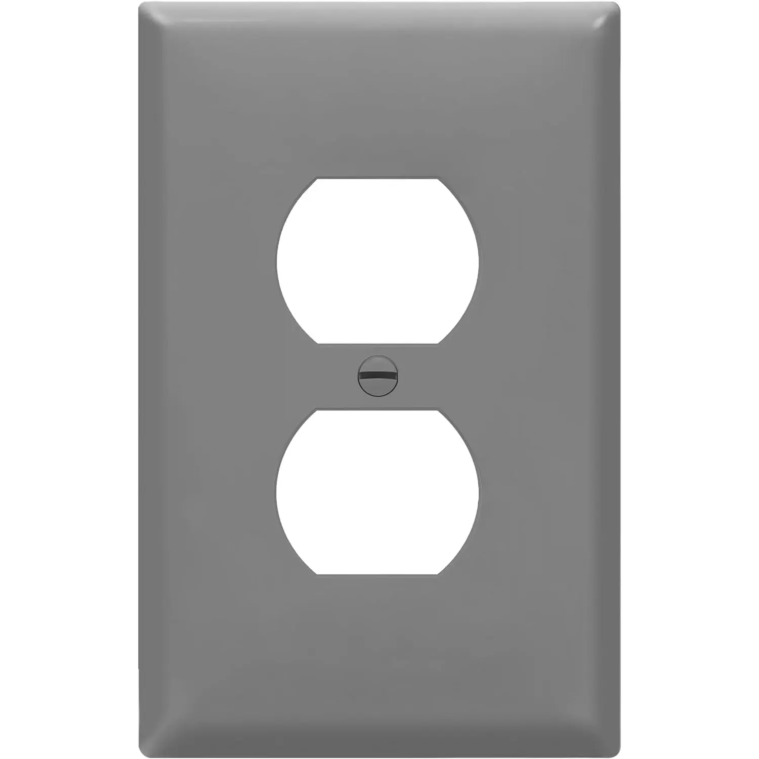 ENERLITES Duplex Receptacle Outlet Wall Plate, Electrical Outlet Cover, Gloss Finish, Mid-Size 1-Gang 4.88" X 3.11", Unbreakable Polycarbonate Thermoplastic, UL Listed, 8821M-GY, Gray
