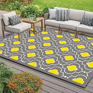 Non-slip Outdoor Indoor Carpet, Soft Foldable Low Pile Blanket, Patio Rug, Machine Washable Picnic Blanket for Living Room Bedroom, Hallway, Hiking, Picnic