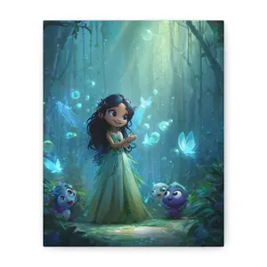 Whimsical Fairy Tale Canvas Wall Art, Enchanted Forest Decor, Fantasy Children's Room Wall Art, Magical Gift for Kids, Home Decor