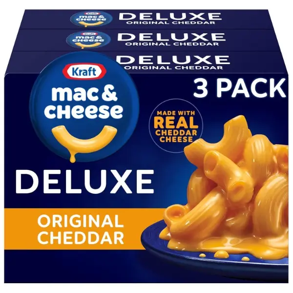 Original Cheddar Cheesy Creamy Cheese Noodles Elbow Macaroni Pasta (3 Boxes, 14 oz Each) - Dye-Free, No Artificial Flavors, Shelf Stable, Family-Friendly, Quick & Easy Meal for Lunches, Side Dishes