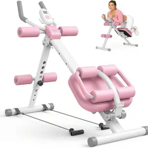 Multi-level adjustable abdominal training equipment, integrated knee-back support crunch exercise rack, portable and foldable home daily strength training tool