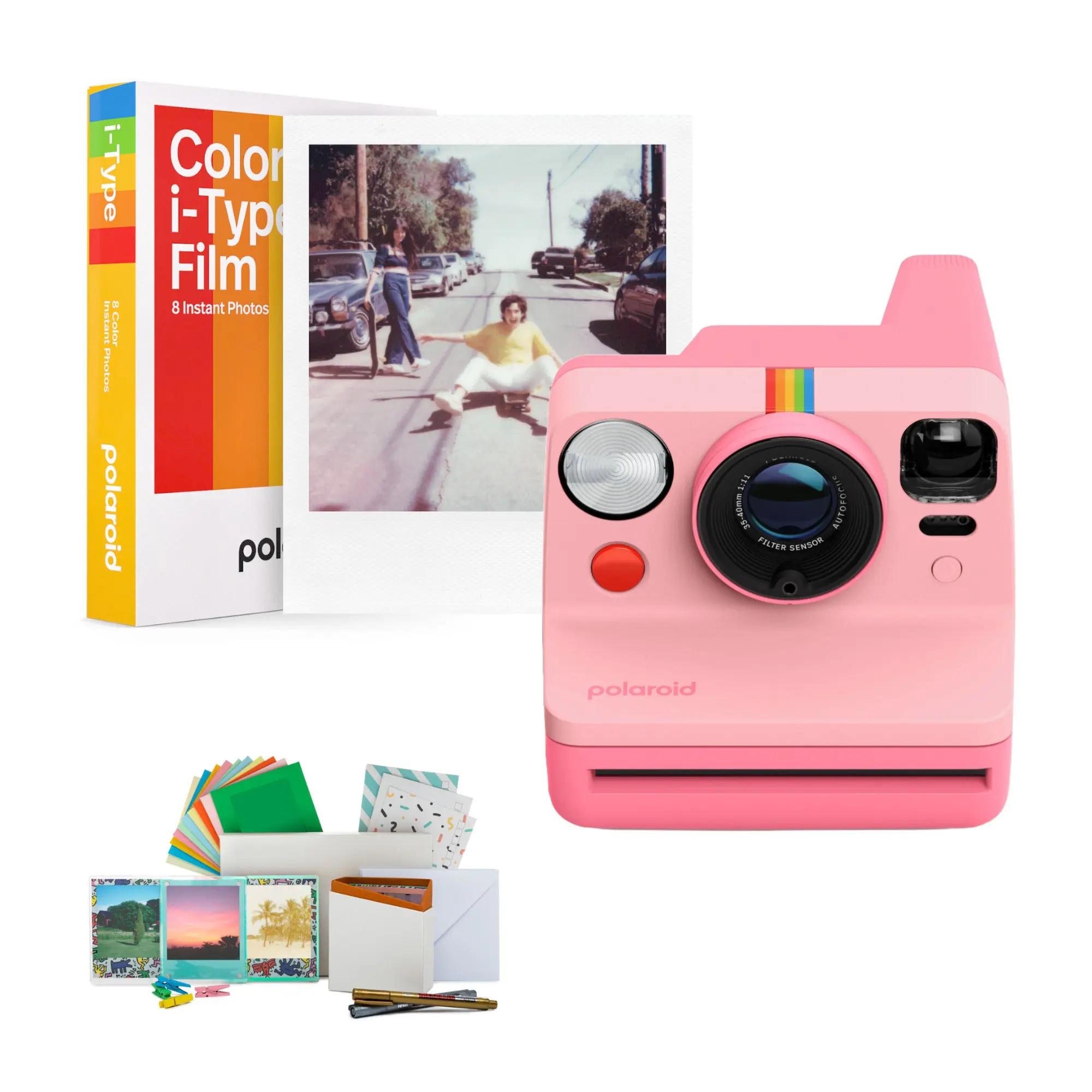Polaroid Now Generation 3 Instant Camera (Pink) with Film and Accessories Bundle