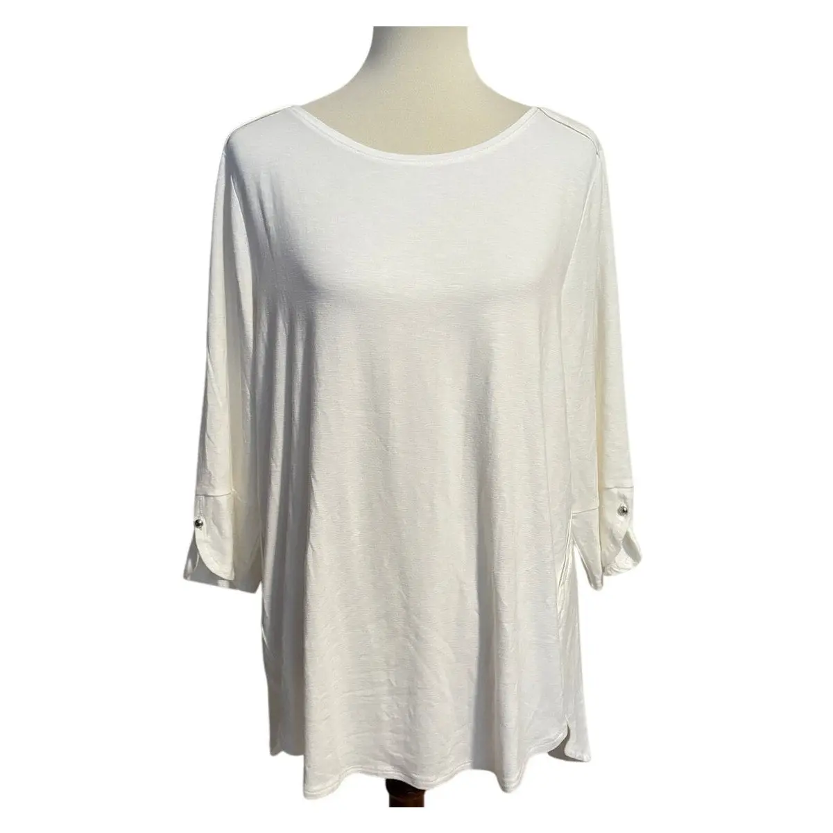 New Chico's Zenergy Envelope Hem Tunic - Alabaster - Size 3 / XL
