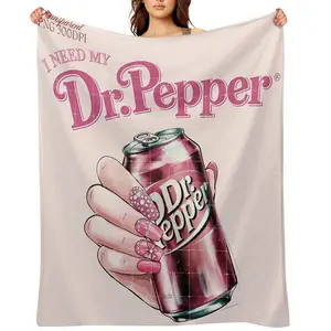 Dr Pepper Blanket - Cozy Flannel, Suitable for Home and Office, All-Season Shawl, Suitable for Bed, Sofa, and Travel, Machine Washable warm nap blanket