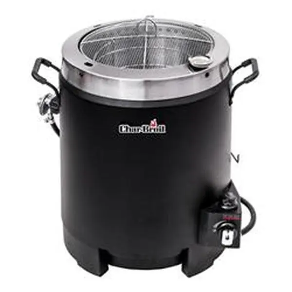 Char-Broil Stainless Steel Oil-Free Gas-Powered Turkey Fryer with Tru-Infrared Cooking Technology, 16000 BTU, 16lb Capacity, 10-15 mins/lb Rate, 35.5 lbs Max Load, Rotary Ignition, Front Access Grease Tray, Easy Cleaning, Oil-Free Frying Advantage