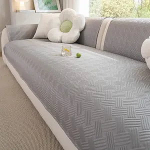 Cream Snow Nyl Sofa Cushion, Cool Ice Silk Sofa Couch Protector, Perfect for Living Room Bedroom Office, 100% Polyester Fiber, Fits Single to Four Seater