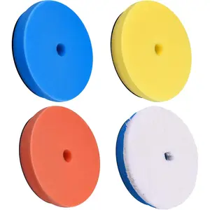 4 count Buffing Polishing Pads 5 Inch Orbital Buffer Pads Hook and Loop Buffing Pads Polisher Pads  Buffing  Pad for Compounding, Polishing and Waxing