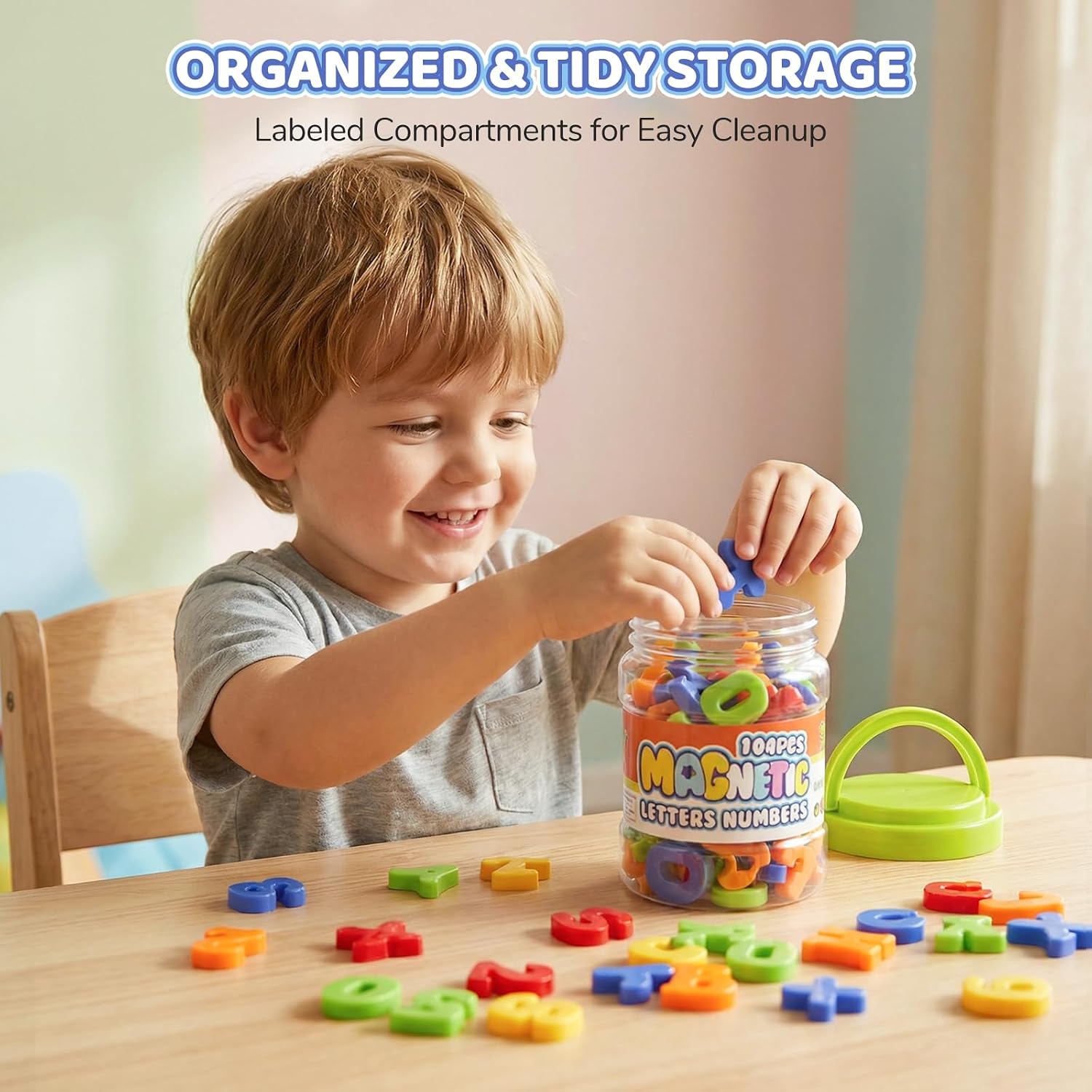 104 PCS Magnetic Letters and Numbers for Kids Uppercase & Lowercase ABC Alphabet with 123 Numbers Educational Refrigerator Magnets Preschool Learning Toys Math & Spelling Game Homeschool Classroom Gift for Toddlers