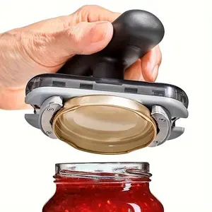 Multifunctional Can Opener, Stainless Steel+Plastic Jar Opener, One Press Open, No Hand Injury, Fast Easy Effortless, for Sealed Jars Fruit Cans, Must Have Kitchen Gadget