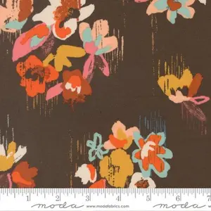 Fabric Moda Walnut Brush Stroke Floral Boho Haven by the Quarter Yard 45640-15
