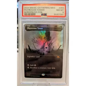 Magic: The Gathering Phyrexian Tower #355 - PSA 8 (Modern Horizons 3 Borderless - Foil)