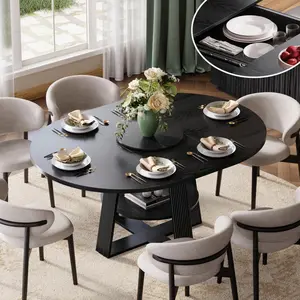 Bedeep Round Extendable Dining Table for 4-8