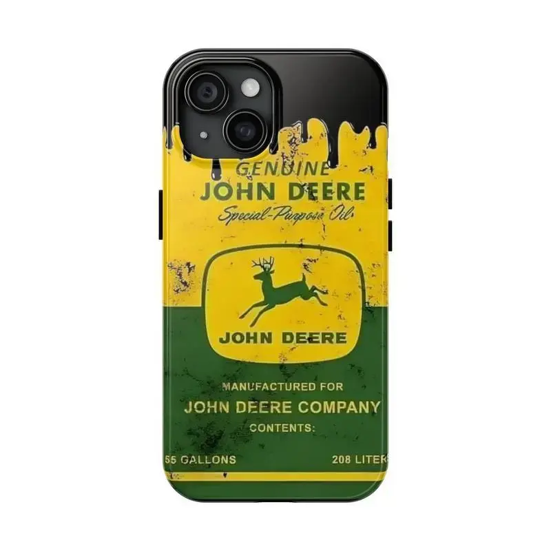 Farm Equipment Agriculture Lifestyle Deer Camouflage John Deere Hunting Art Tough Phone Case. Rustic Country Outdoor Aesthetic Rugged Shockproof Protective Cover For iPhone 17 Pro Max 16 Air 15 14 13 12 11.