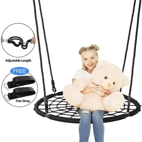 Segawe Large 40" Spider Web Tree Net Swing 100% Safe Nylon Rope Max 600 LBs EZ Setup