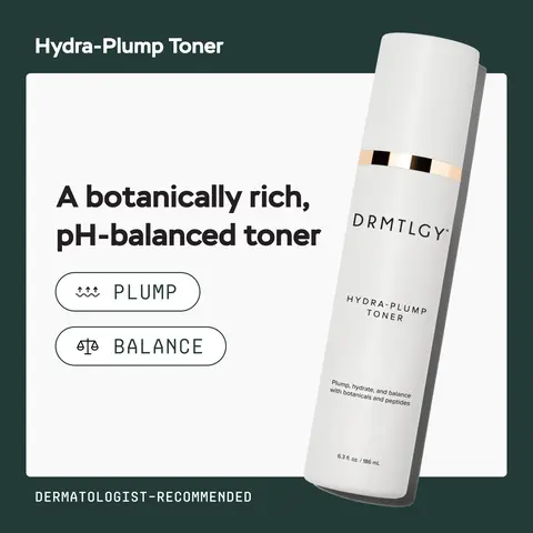 DRMTLGY Hydra-Plump Toner, 6.3 fl oz. Hydrates and Preps Skin with Ceramides, Peptide, & Botanicals.