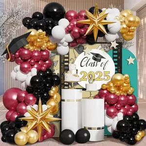 Graduation Themed Balloon Arch Kit, 106pcs/set Mixed Color Balloon Set, Latex Balloon for Graduation Birthday Party Decoration