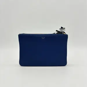 Pre-owned Celine Blue Full Leather Three Layer Organ Shoulder Bag 22*4*14cm th260401032