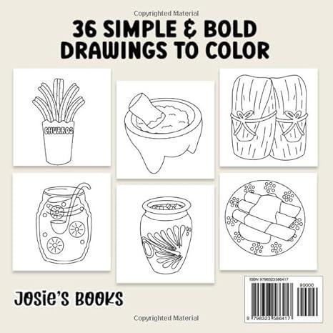 Mexican Treats Coloring Book Bold and Easy Paperback Christmas Coloring
