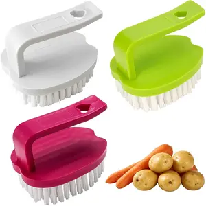 3 Pack Vegetable Scrubber Brushes, Stiff Bristles Veggie Wash Cleaner Brush for Fruits Potatoes Carrots & More