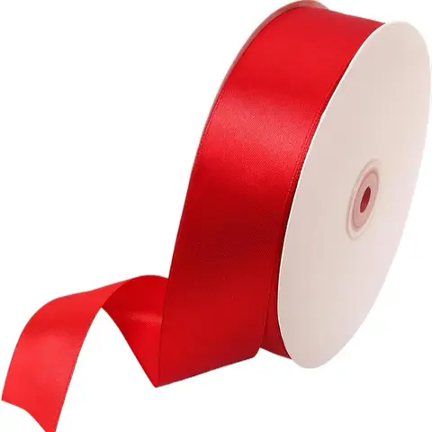 Elegant Single-Face Satin Ribbons - 1.5in Wide, 50yd Long, Versatile Colors (Red, Blue, Beige, Pink, Purple) for Wedding Floral Arrangements, Sewing & Haberdashery Supplies