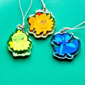 Pokémon 1.5” Acrylic Charms w/ Double Sided Epoxy: Generation 10 Starters