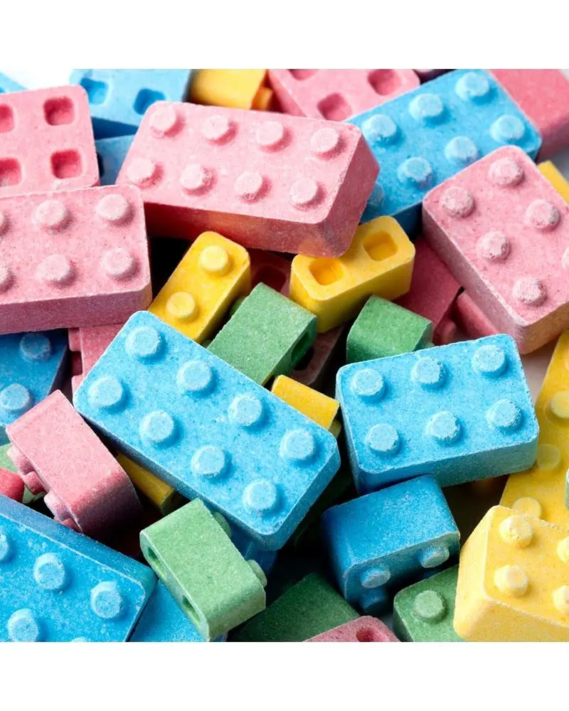 Fruit Flavor Candy Blocks, 1 lb Bulk Candy Mix, Colorful Building Block Shaped Candies, Assorted Fruity Candy Pieces for Parties, Candy Buffets & Sharing
