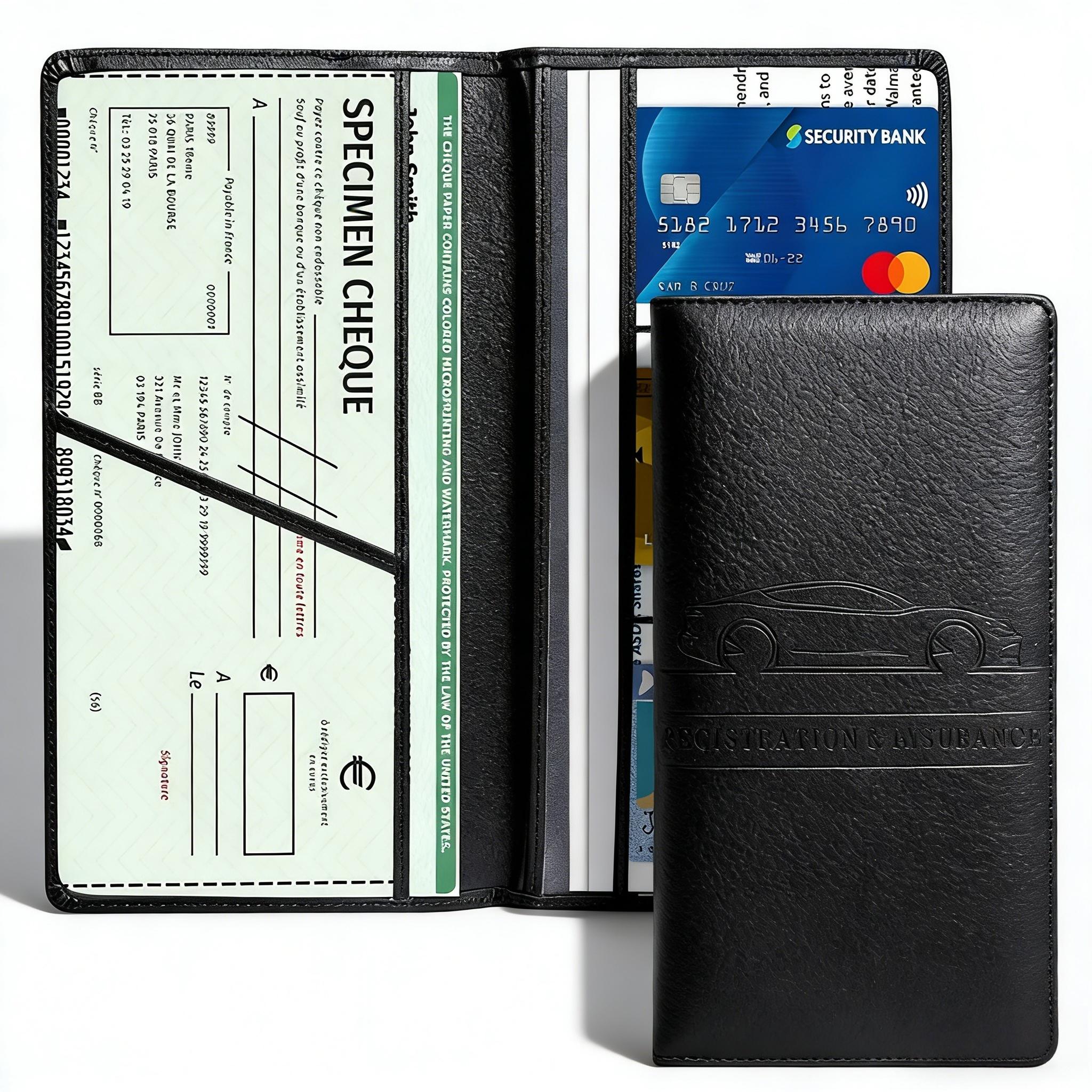 Car Registration & Insurance Card Holder, Magnetic Closure Vehicle Organizer, Car Essential Document Wallet, Spring Gift, for Pokemon Cards Holder, Compact Car Accessories, Essential for Owners