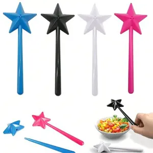 1pc Star-Shaped Magic Salt Bottle, Five-Pointed Star Shape, Fairy Wand Design, Three-Hole Salt Shaker, Fillable, Detachable Light, Single Hand Operation, Kitchen Accessory