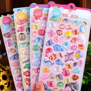 4 Sheets Mixed Cartoon Sea Fish Stickers, Cute Japanese Style Decals for Kids, DIY Hand Account Decoration, Stationery Stickers, Decorative Stickers