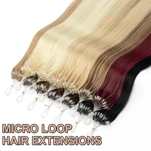 Micro Loop Human Hair Extensions 12inch/16inch/20inch 30g/pack Natural Straight Machine Remy Hair Easy to Wear at Home for Women