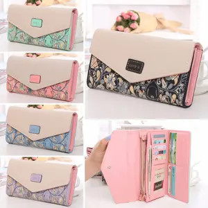 Fashion Women Leather Envelope Clutch Wallet Long Card Holder Purse Bag Handbag